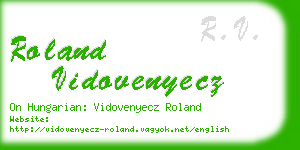 roland vidovenyecz business card